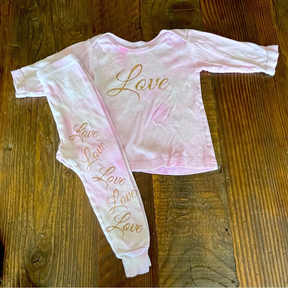 Pink Tie Dye Baby Girl Matching Set